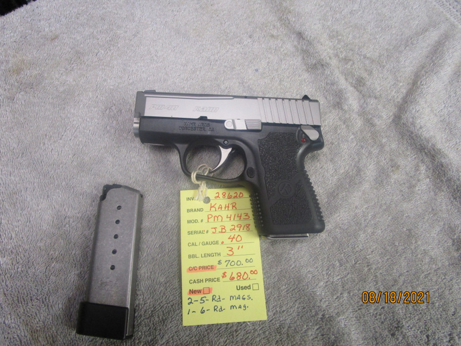 Kahr model PM40 nice. 04/05/22 , Guns N Parts West Springfield, MA.