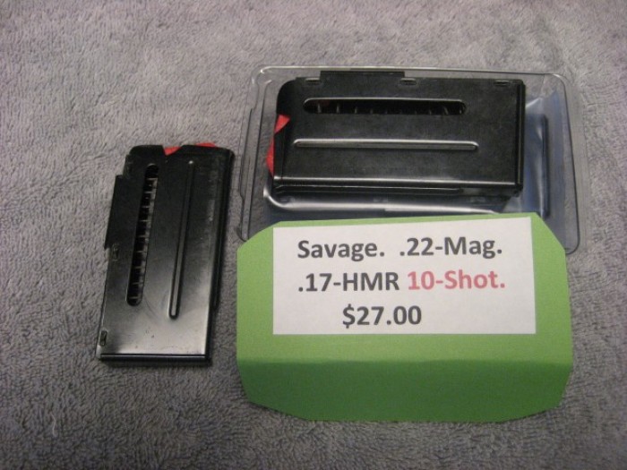Savage 10 round mag for .22 mag and .17 HMR factory new. , Guns N Parts West Springfield, MA.