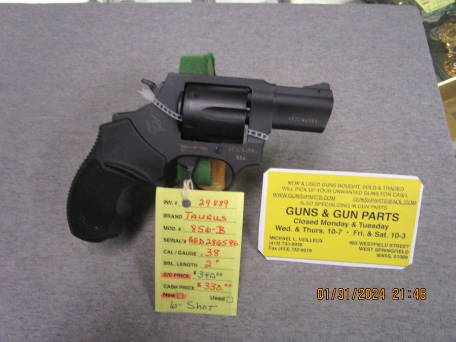 Taurus model 856-B .38 spl, 6-shot new.  $340.00