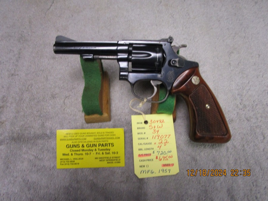 Smith &amp; Wesson model 34 .22 caliber.   SOLD