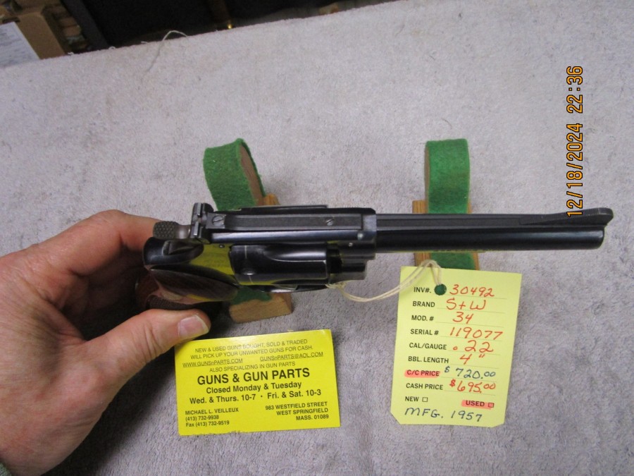 Smith &amp; Wesson model 34 .22 caliber.   SOLD