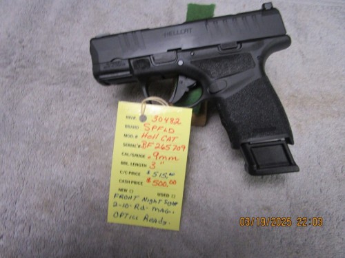 Springfield Armory Hellcat .9mm 3" bbl new. - Product Image