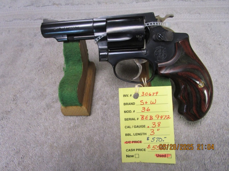 Smith &amp; Wesson model 36-3 .38 spl.   SOLD