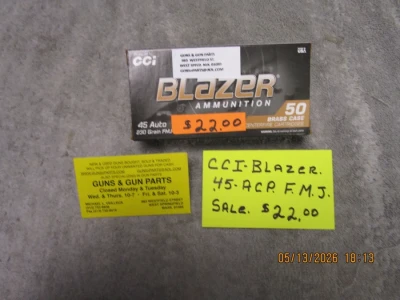 CCI-Blazer .45 ACP 230 gr, 50 round box FMJ in stock $22.00 - Product Image