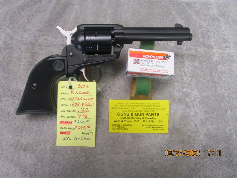 Ruger Wrangler .22 caliber 4 5/8 " barrel new with a box of ammo. - Product Image