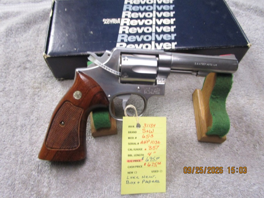 Smith & Wesson model 65-3 .357 mag, with box and papers MINT. - Product Image