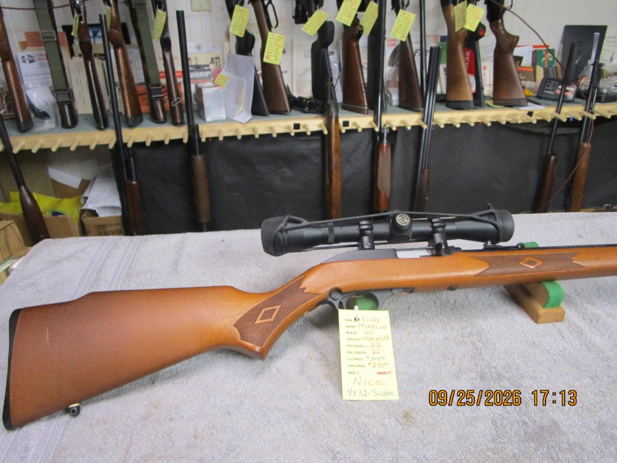 Marlin model 60 .22 caliber with a 4x32 Simmons scope mint.  SOLD