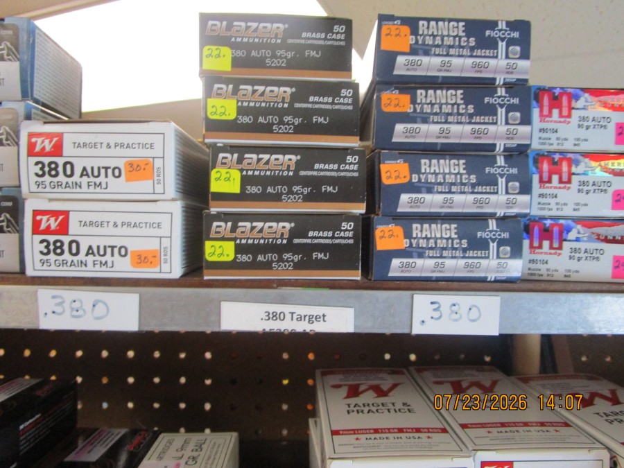 Blazer .380 caliber 50 round box target. $22.00 in stock. - Product Image