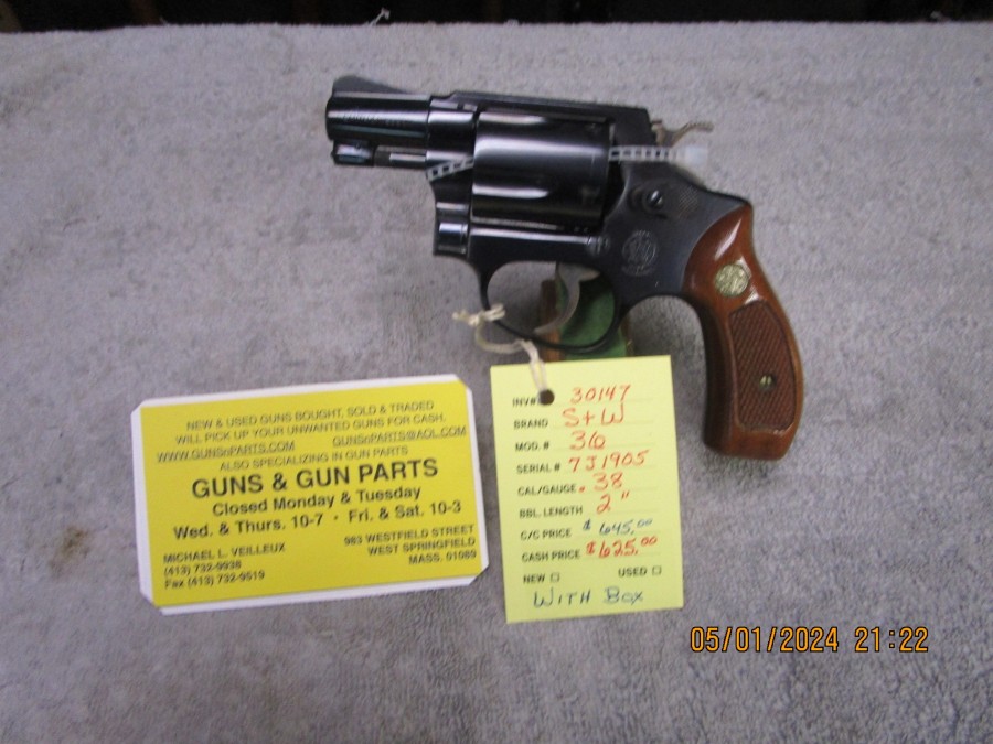 Smith & Wesson model 36 .38 spl Mint in 2pic box. , Guns N Parts West Springfield, MA.