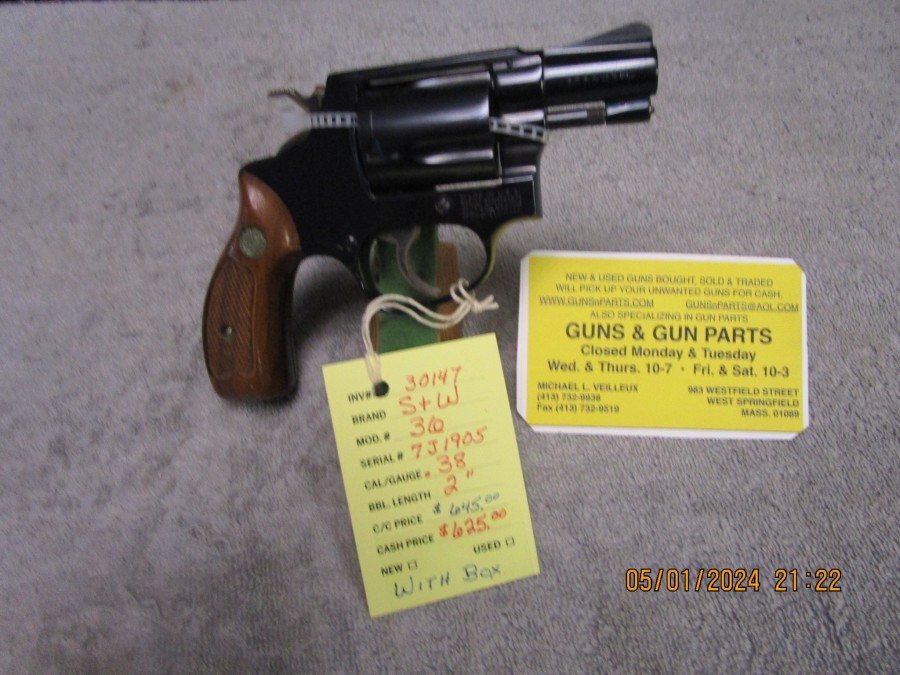 Smith & Wesson model 36 .38 spl Mint in 2pic box. , Guns N Parts West Springfield, MA.